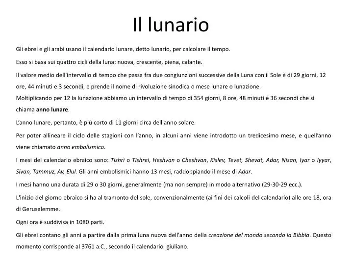 il lunario