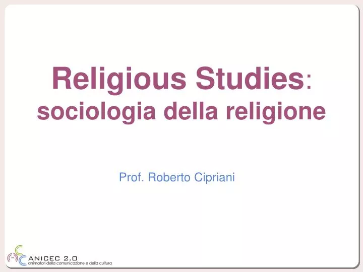religious studies sociologia della religione