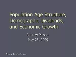 Population Age Structure, Demographic Dividends, and Economic Growth