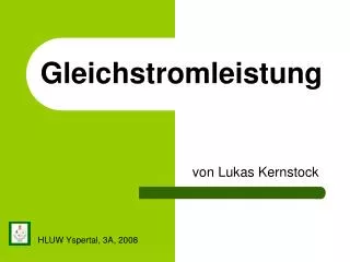 gleichstromleistung