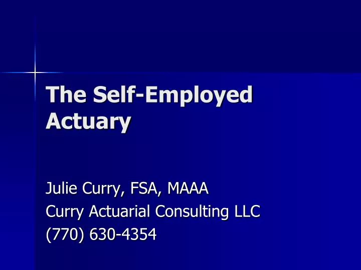 the self employed actuary