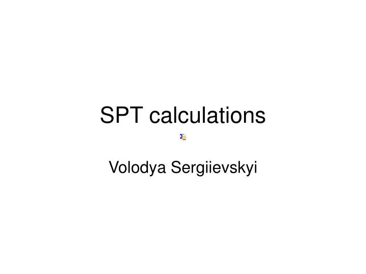 spt calculations