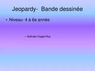 jeopardy bande dessin e