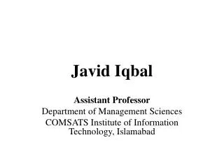 Javid Iqbal