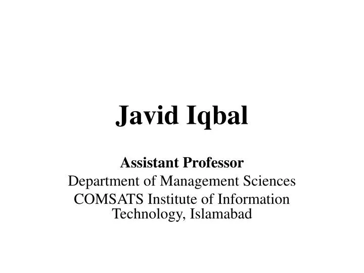 javid iqbal