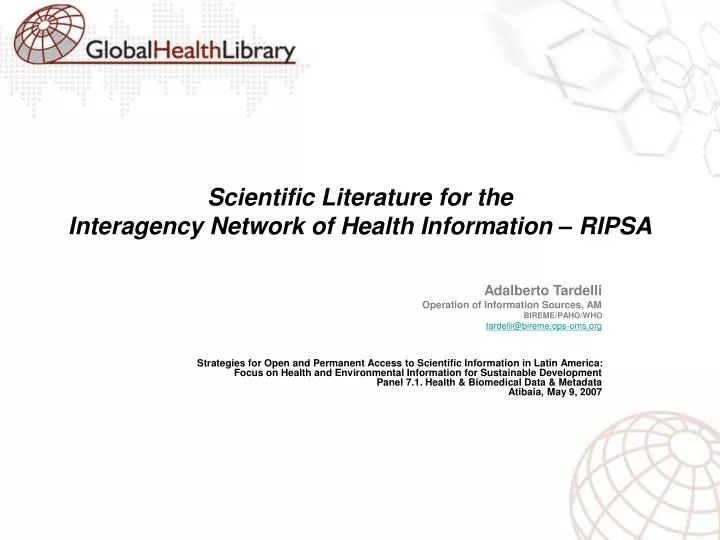 scientific literature for the interagency network of health information ripsa