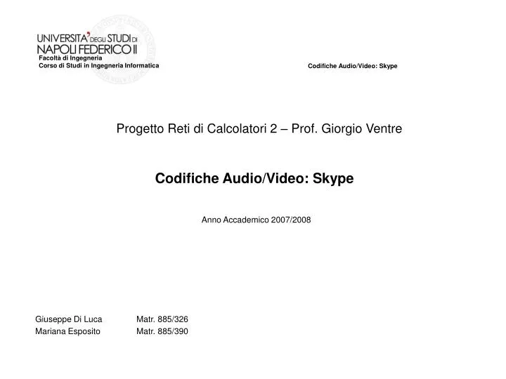 codifiche audio video skype
