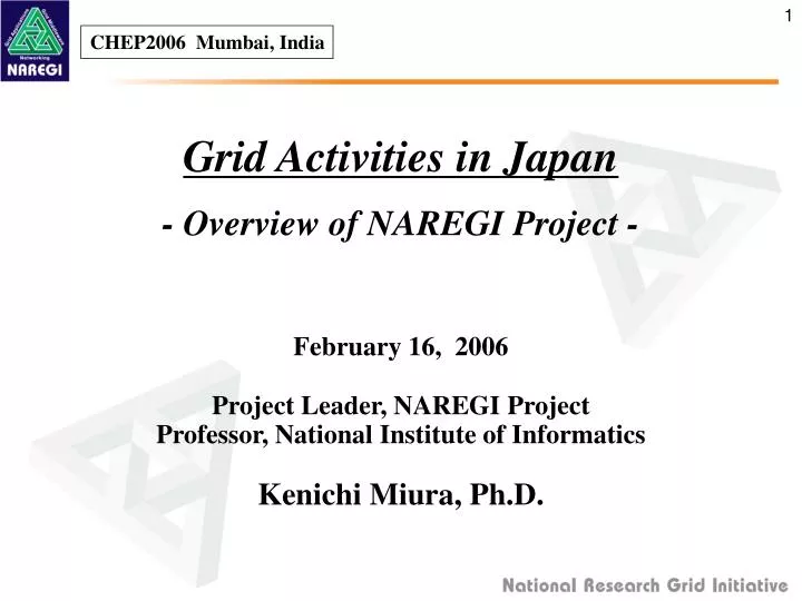 grid activities in japan overview of naregi project