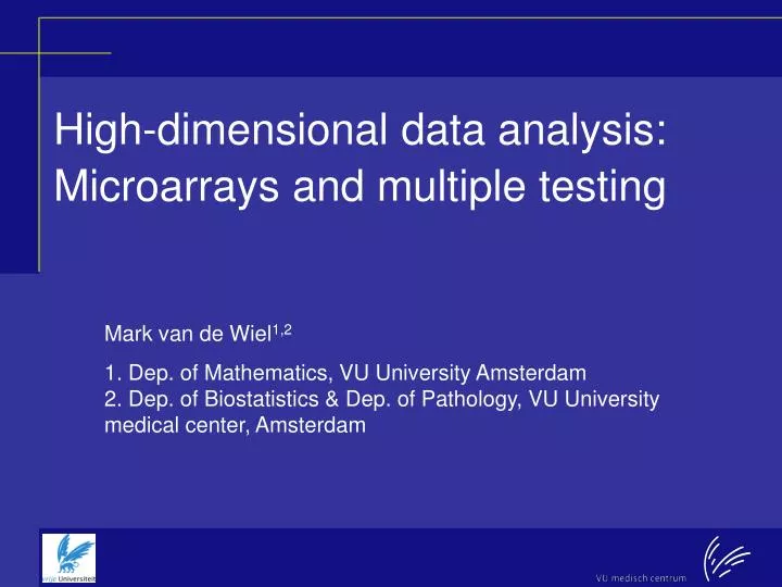 high dimensional data analysis microarrays and multiple testing