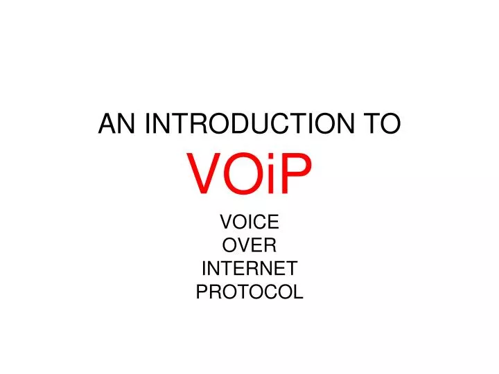 an introduction to voip