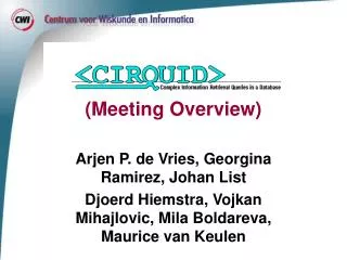 (Meeting Overview)