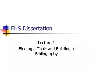 FHS Dissertation