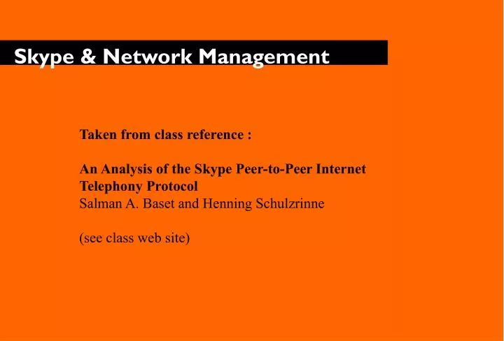 skype network management