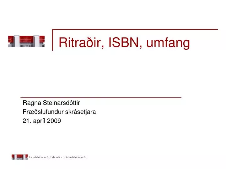 ritra ir isbn umfang