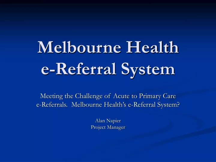 melbourne health e referral system