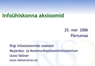info hiskonna aksioomid