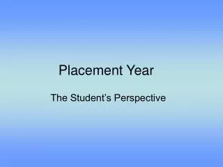 Placement Year