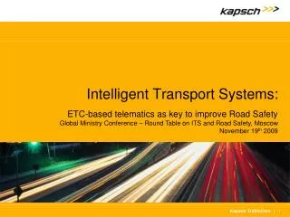 Intelligent Transport Systems: