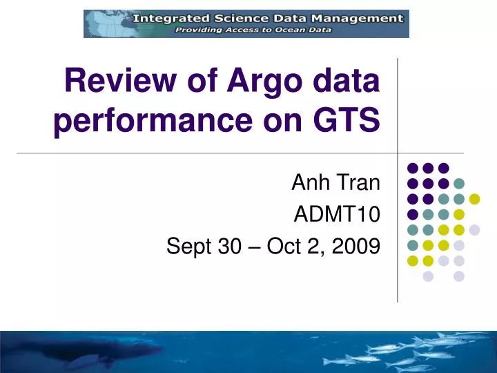 review of argo data performance on gts
