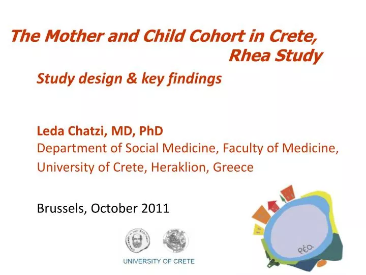 the mother and child cohort in crete rhea study