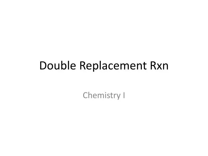 double replacement rxn