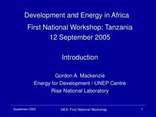 Development and Energy in Africa