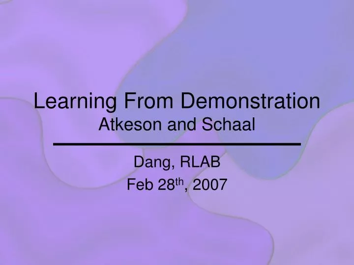 learning from demonstration atkeson and schaal