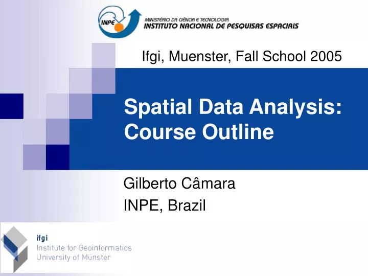 spatial data analysis course outline