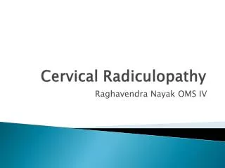 Cervical Radiculopathy