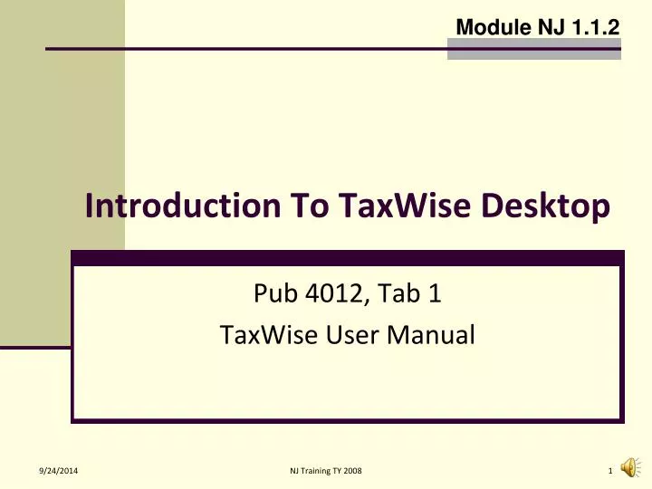 introduction to taxwise desktop