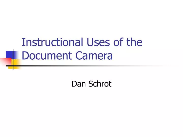 instructional uses of the document camera