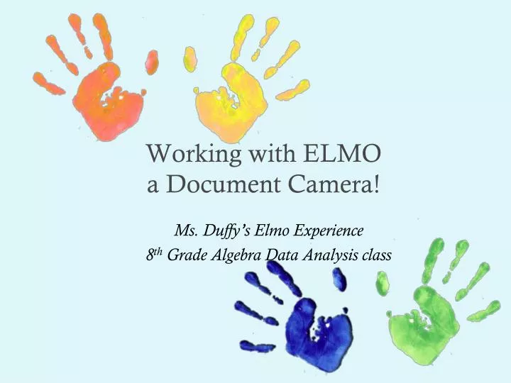 working with elmo a document camera