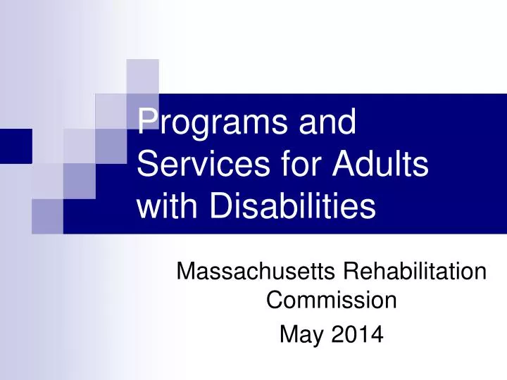 programs and services for adults with disabilities