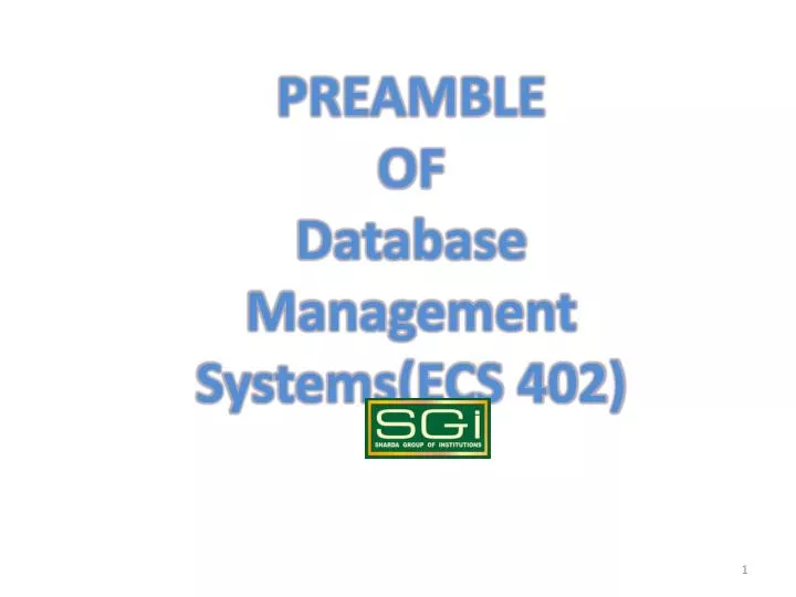 preamble of database management systems ecs 402