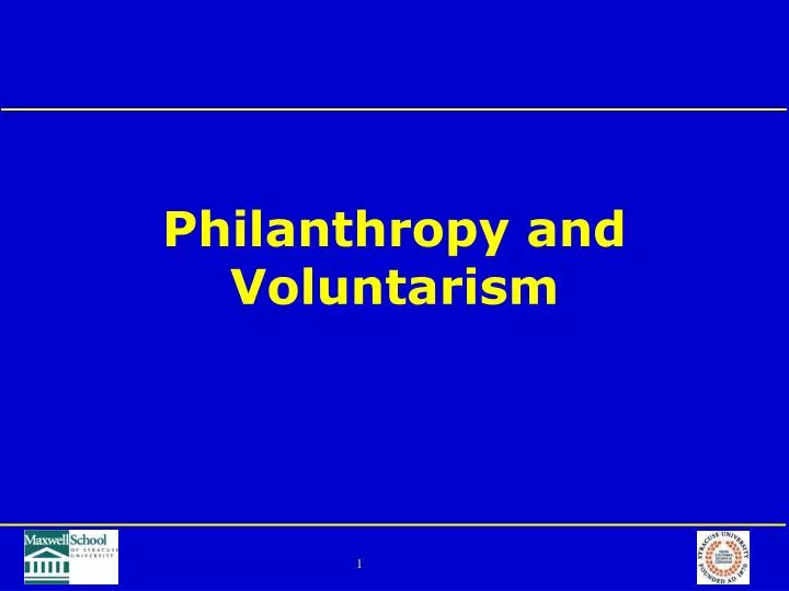 philanthropy and voluntarism