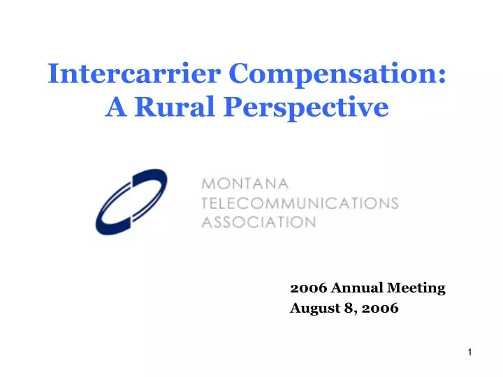 intercarrier compensation a rural perspective
