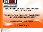 DEPARTMENT OF RURAL DEVELOPMENT AND LAND REFORM - slide 1