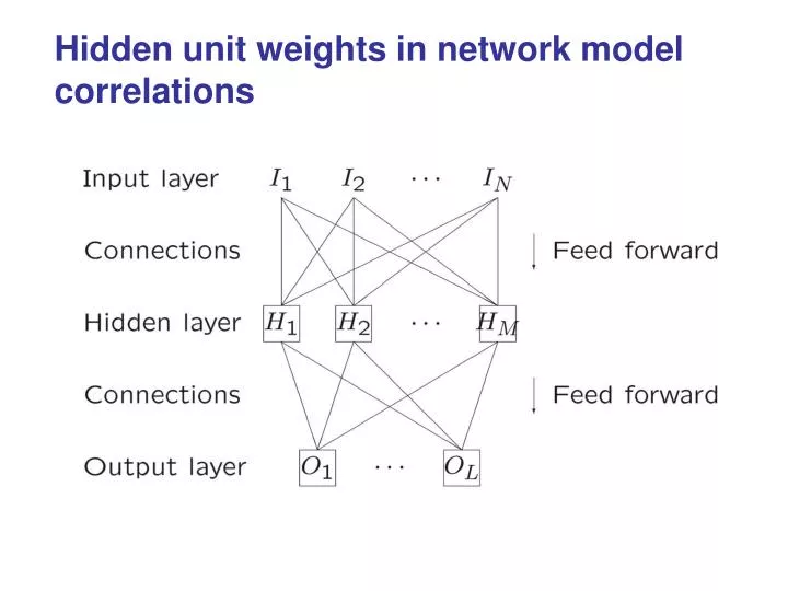 hidden unit weights in network model correlations