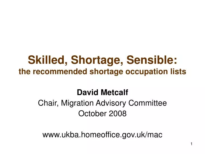 skilled shortage sensible the recommended shortage occupation lists