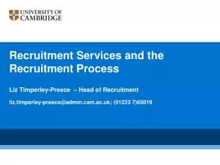 Recruitment Services and the Recruitment Process