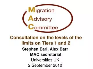 Consultation on the levels of the limits on Tiers 1 and 2