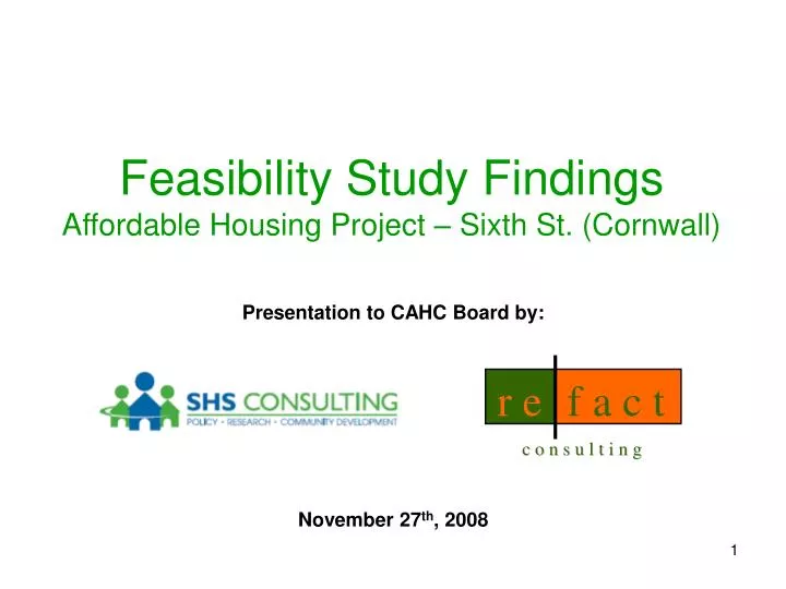 presentation to cahc board by november 27 th 2008