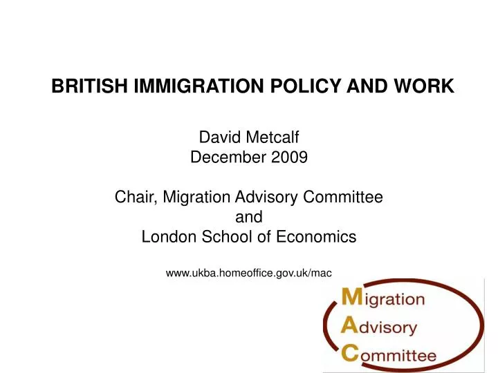 british immigration policy and work