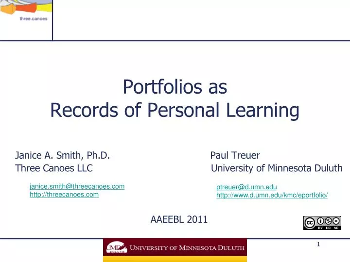 portfolios as records of personal learning