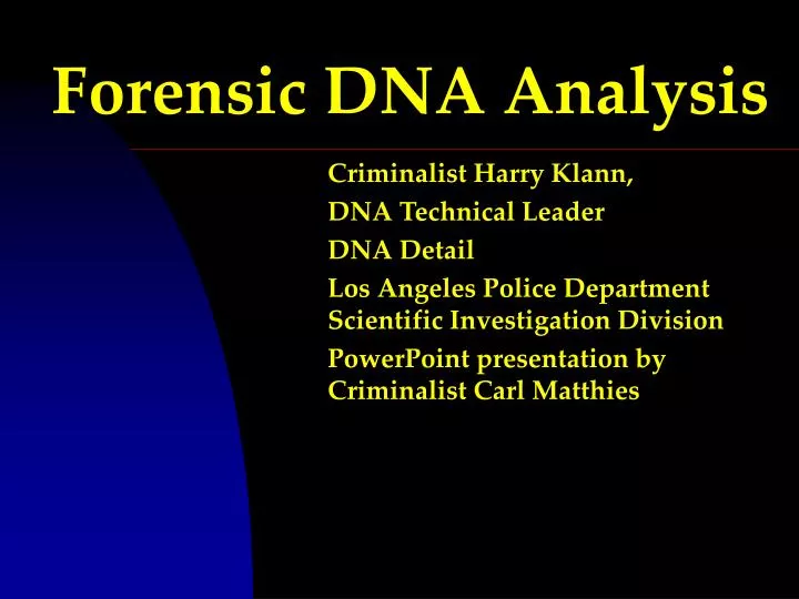 forensic dna analysis