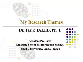 My Research Themes
