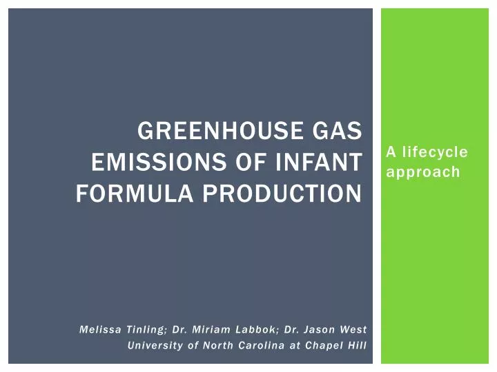 greenhouse gas emissions of infant formula production