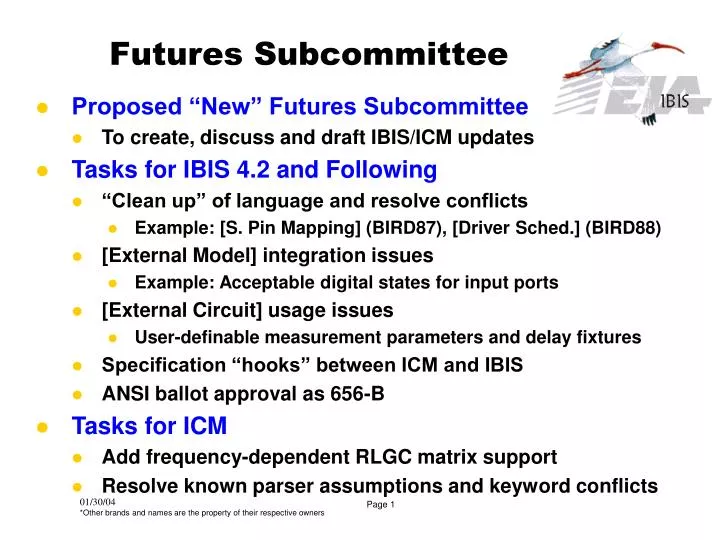 futures subcommittee