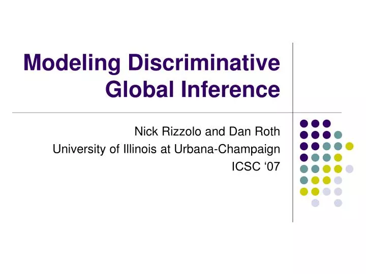 modeling discriminative global inference