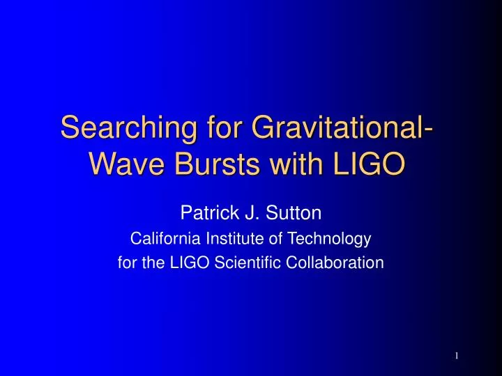 searching for gravitational wave bursts with ligo